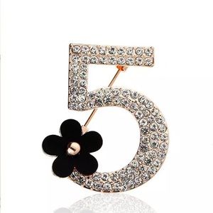 Last one Number 5 Brooch No 5 bride bridal